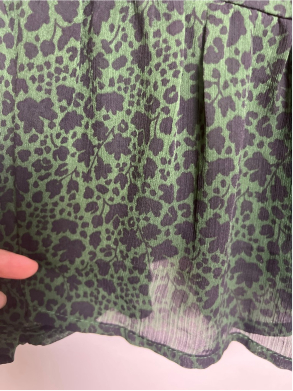 Trixxi Cottagecore Milkmaid Dress Green Floral Smocked Mini Ruffle Boho XL - Picture 3 of 6